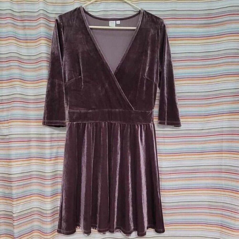 Fairy Fashion π§΅π§ββοΈ TWIK Lavender Velvet Midi Dress sz M - Picture 7 of 12